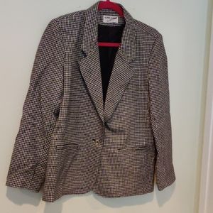 Vintage wool hound's tooth suit coat